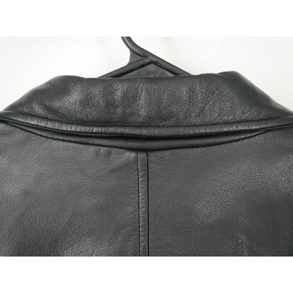 NEW Vintage‎ Leather Limited Tie Waist Jacket Black L - Picture 4 of 6